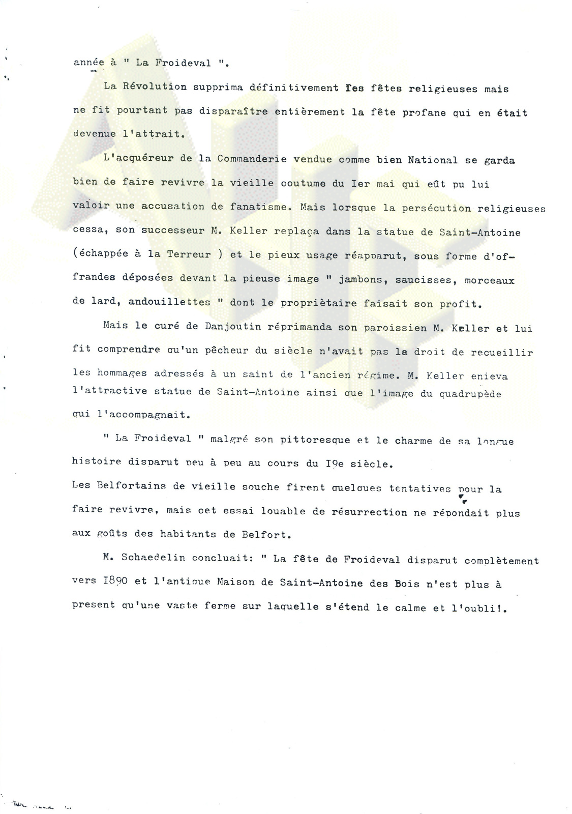A travers l'histoire de Froideval